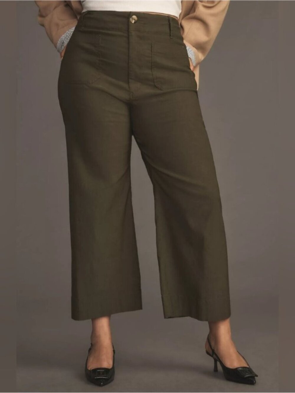 NWT Size 22W -The Colette Magic Fabric Crop Wide-Leg Pants Maeve (NWT US$120)